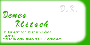 denes klitsch business card